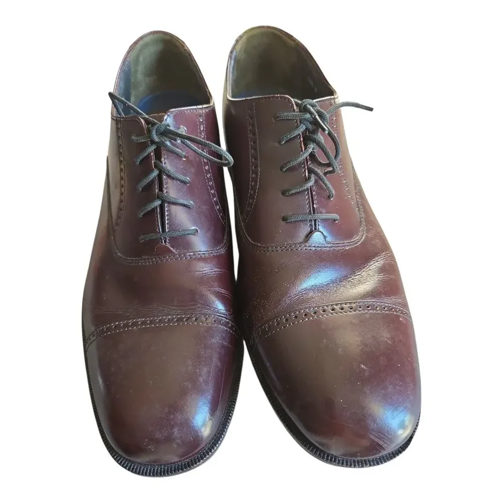 Bostonian Stockbridge Men's Maroon Leather Shoes Size 10.5 D Pre-owned